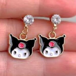 Kuromi Dangle Earrings Stainless Steel Anime Kawaii Whimsigoth
